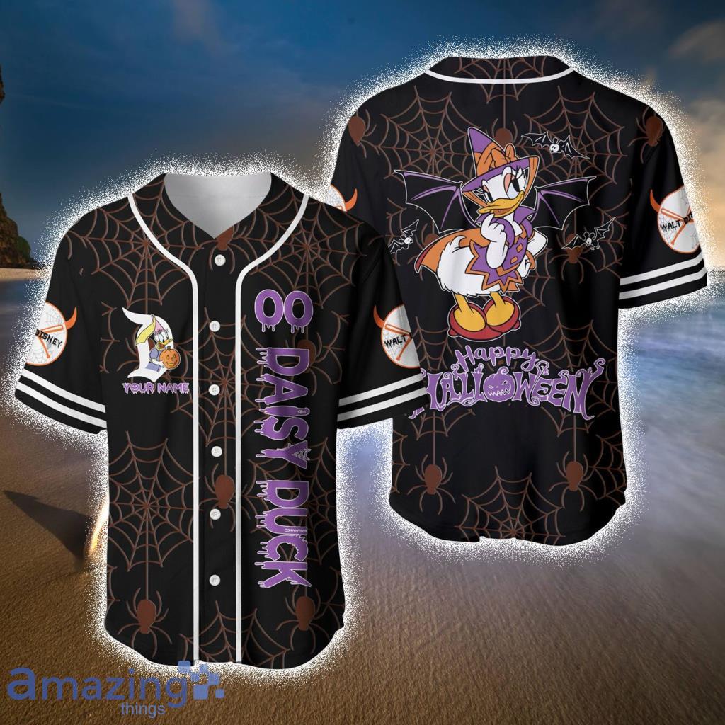 Daisy Duck Black Purple Happy Halloween Disney Baseball Jerseys  For Men And Women - Daisy Duck Black Purple Happy Halloween Disney Baseball Jerseys  For Men And Women