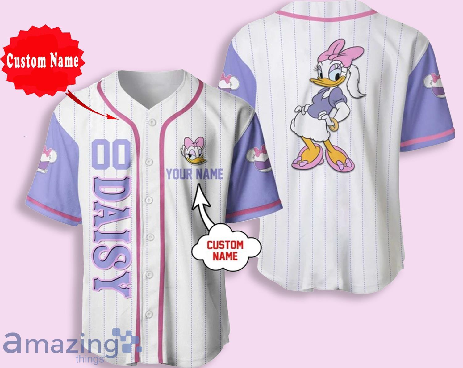 Daisy Duck Cartoon Custom Name Baseball Jersey