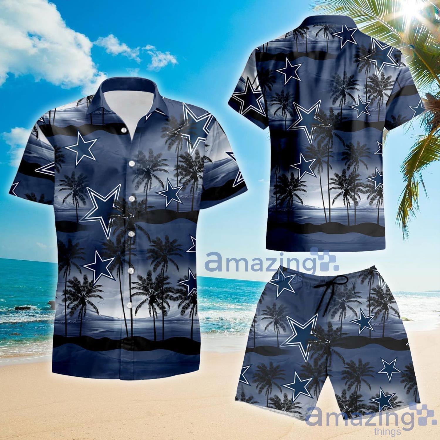 Dallas Cowboys Coconut Island Navy Ocean Summer Gift Hawaiian Shirt And Shorts image Dallas Cowboys Coconut Island Navy Ocean Summer Gift Hawaiian Shirt And Shorts Product Photo 2