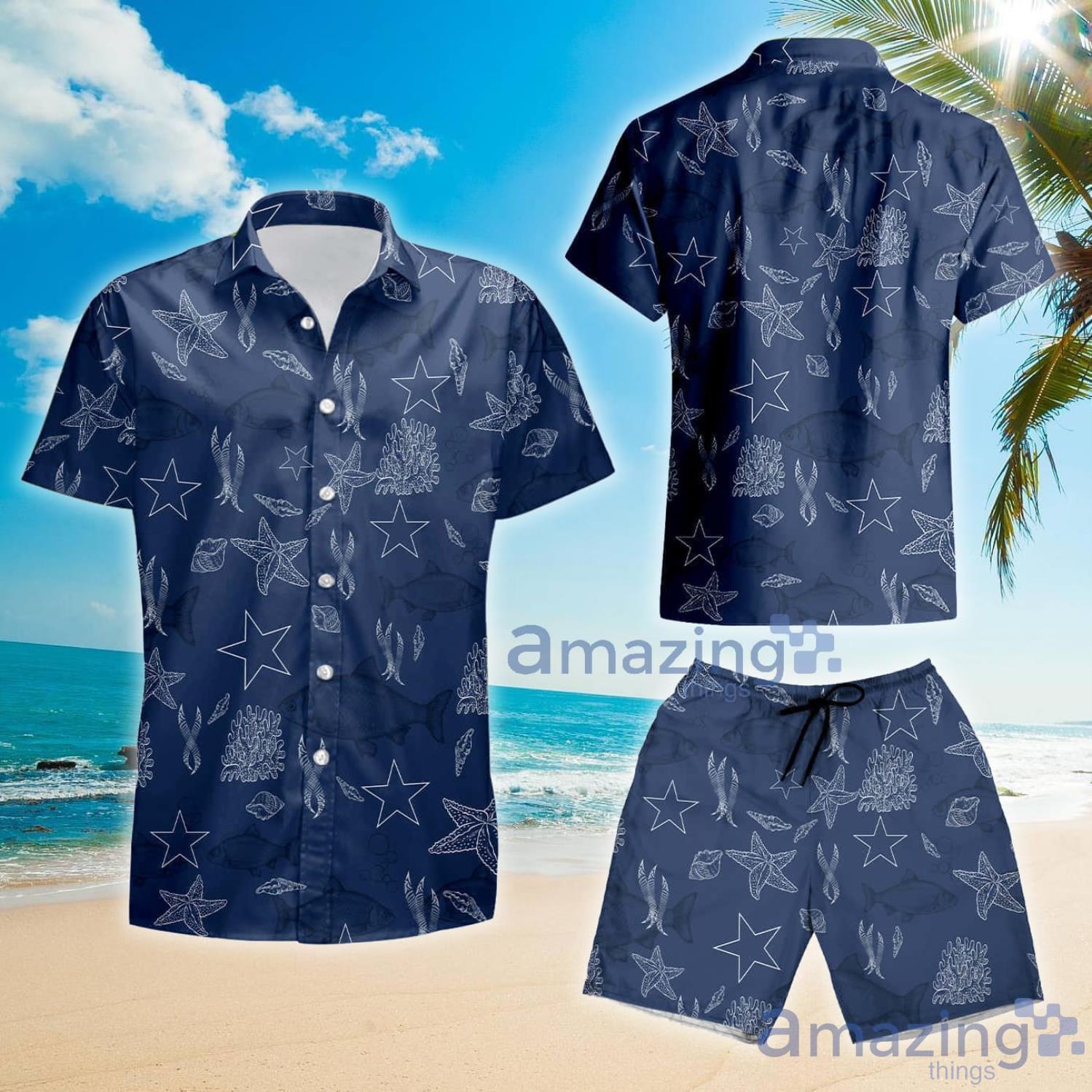 Dallas Cowboys Fish Ocean Pattern Summer Gift Hawaiian Shirt And Shorts image Dallas Cowboys Fish Ocean Pattern Summer Gift Hawaiian Shirt And Shorts Product Photo 2