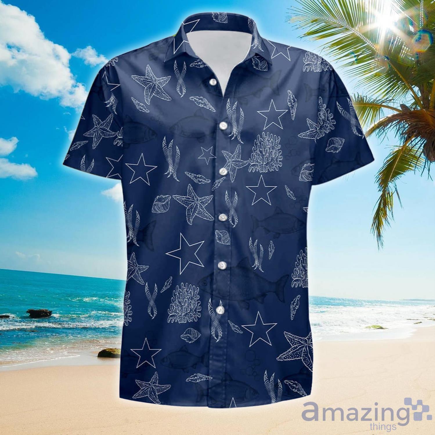 Dallas Cowboys Fish Ocean Pattern Summer Gift Hawaiian Shirt And Shorts Product Photo 1