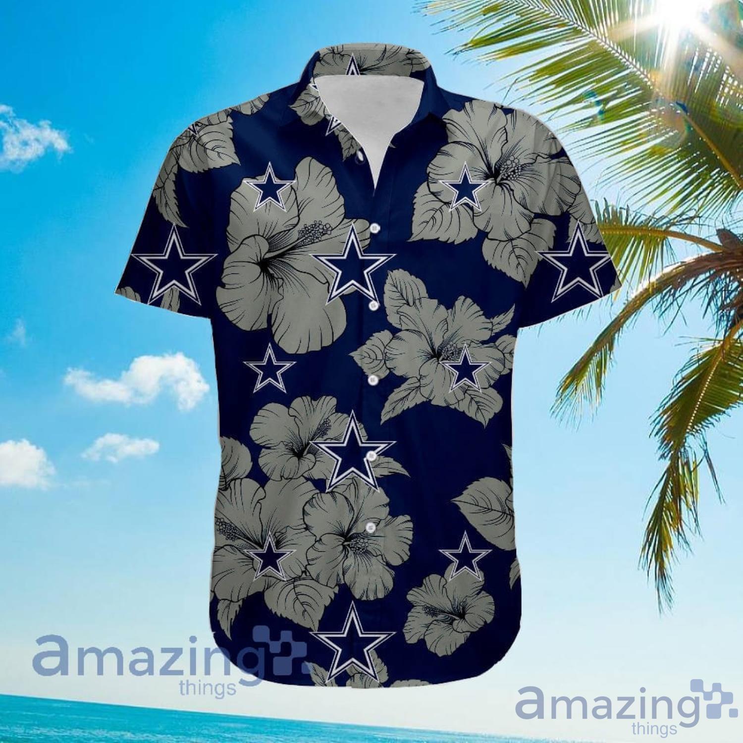 Dallas Cowboys Hawaiian Shirt Tropical Flower Pattern All Over