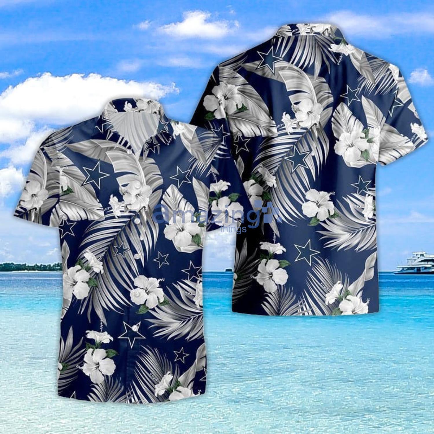 Dallas Cowboys Tropical Flowers For Fans Hawaiian Shirt and Short image Dallas Cowboys Tropical Flowers For Fans Hawaiian Shirt and Short Product Photo 3