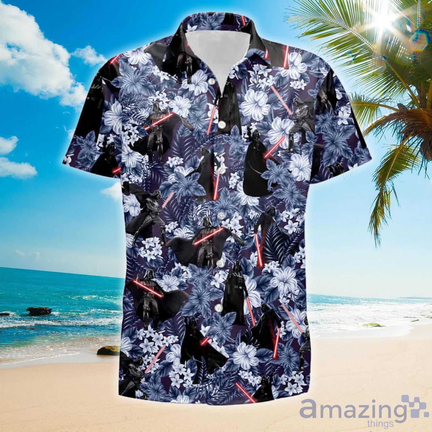 Darth Vader With Lightsaber Star Wars Floral Summer Gift Hawaiian Shirt And Shorts Product Photo 1