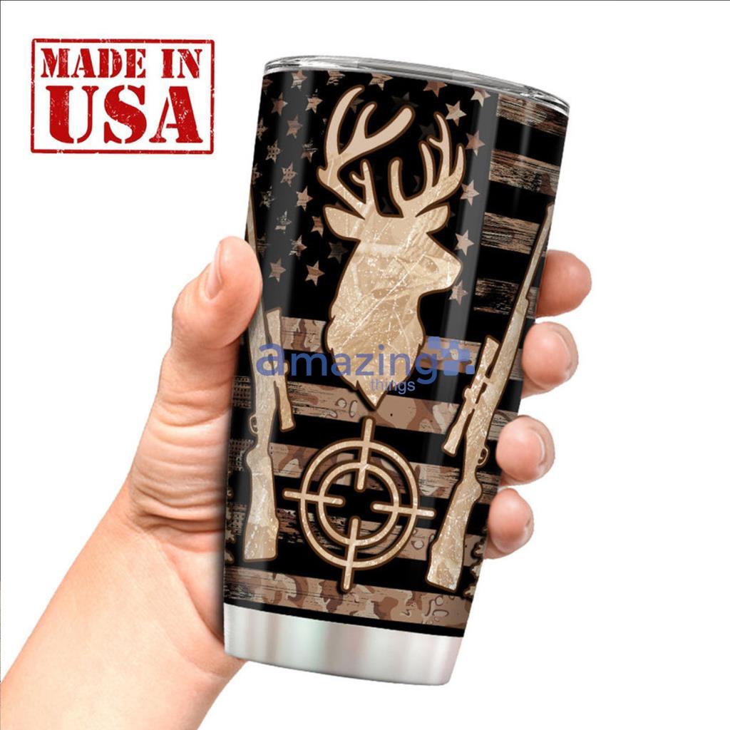 Deer Hunting Flag Camouflage Personalized Custom Fat Tumbler - Deer Hunting Flag Camouflage Personalized Custom Fat Tumbler