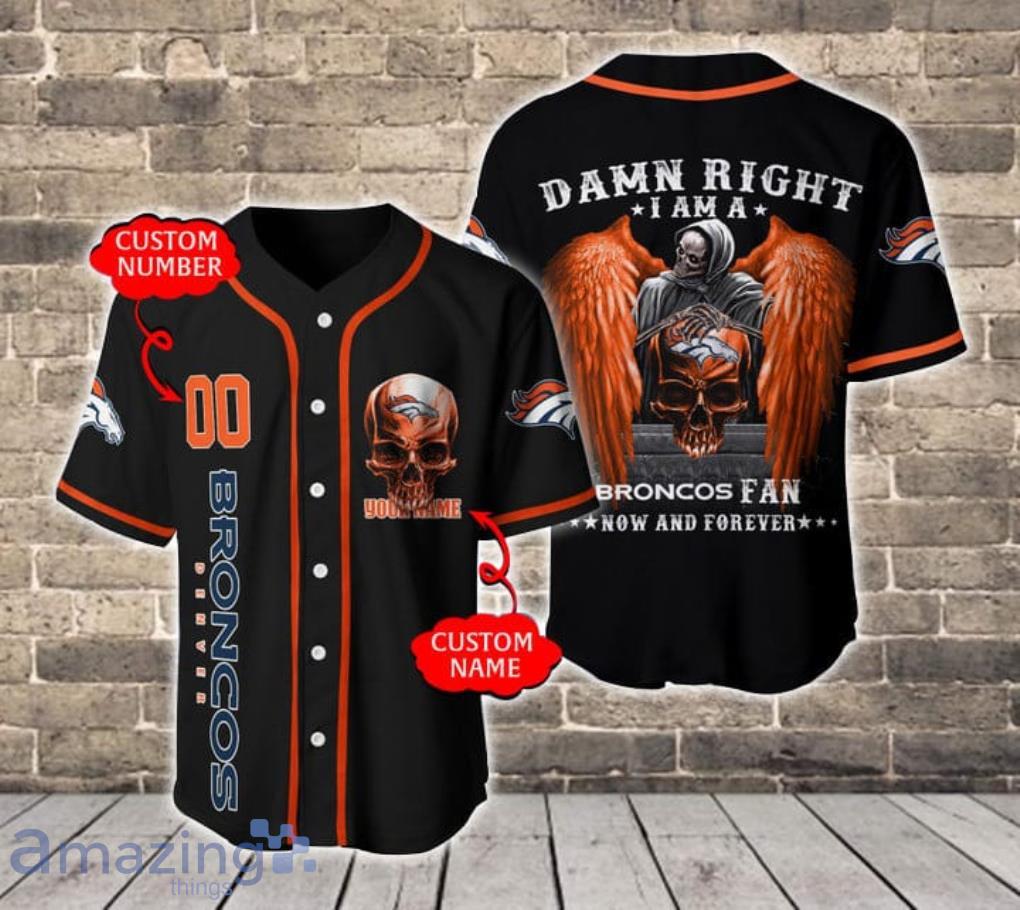 Denver Broncos Nfl 3d Personalized Name And Number Baseball Jersey Shirt For Fans Product Photo 1