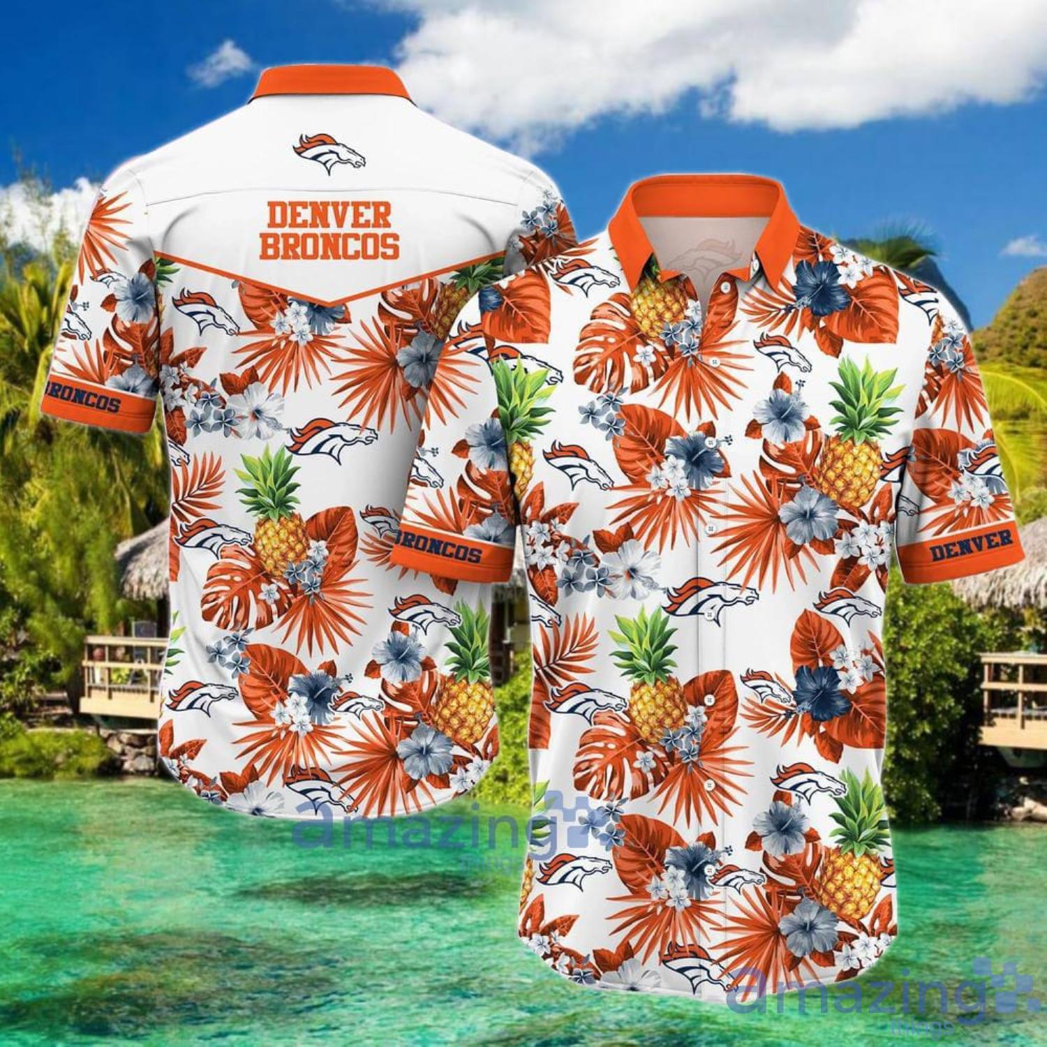 Denver Broncos NFL Tropical Pattern Hawaiian Shirt Custom Name For Fans