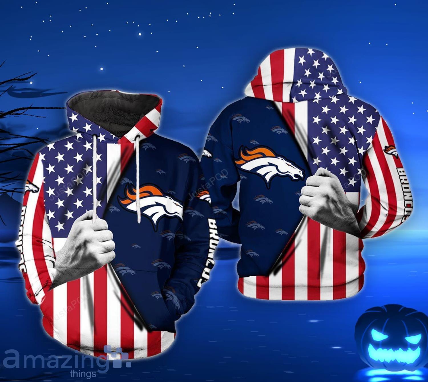 Denver Broncos NFL US Flag Pattern 3D All Over Print Hoodie For Men And  Women