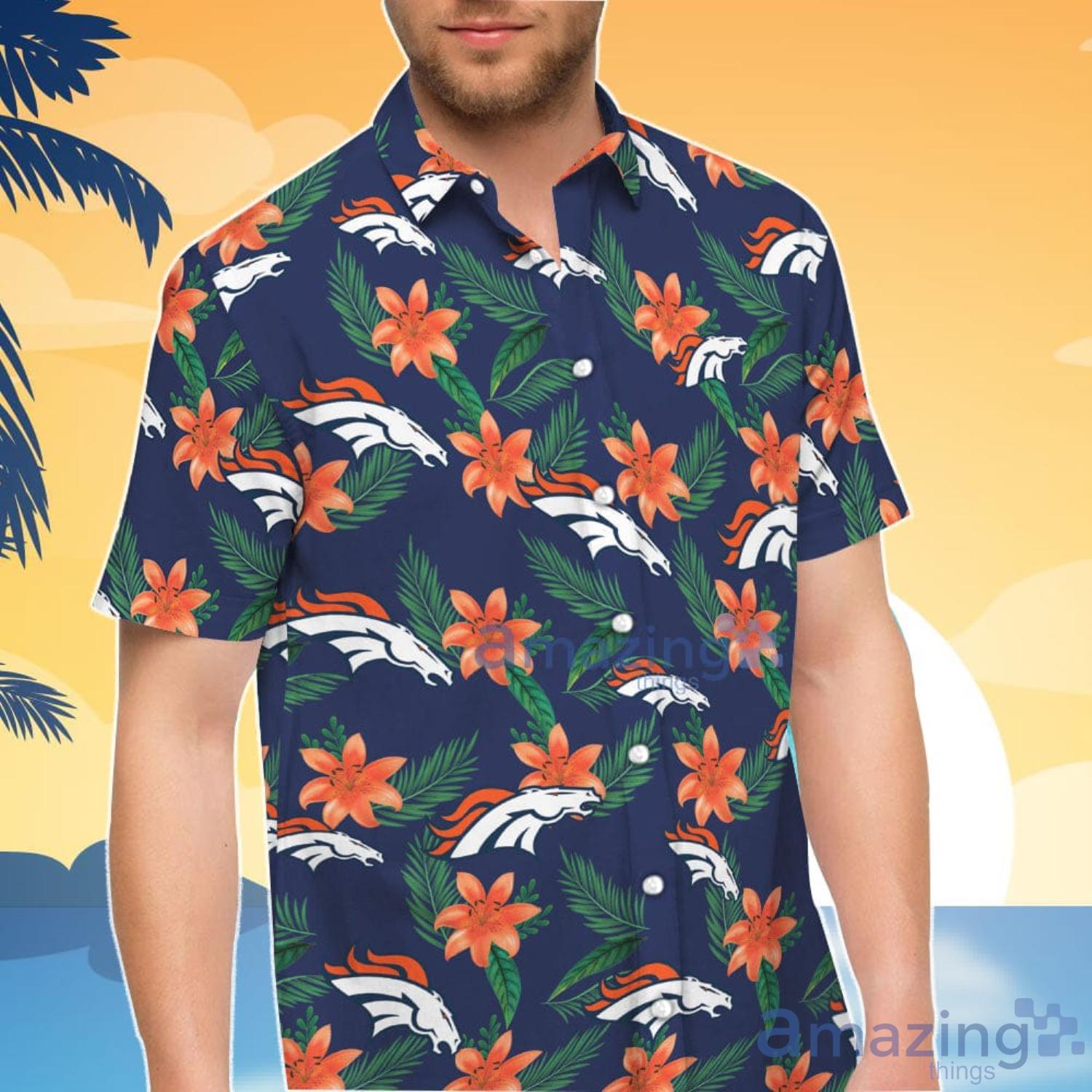 Denver Broncos Tropical Flower Hawaiian Shirt And Shorts Gift For Summer