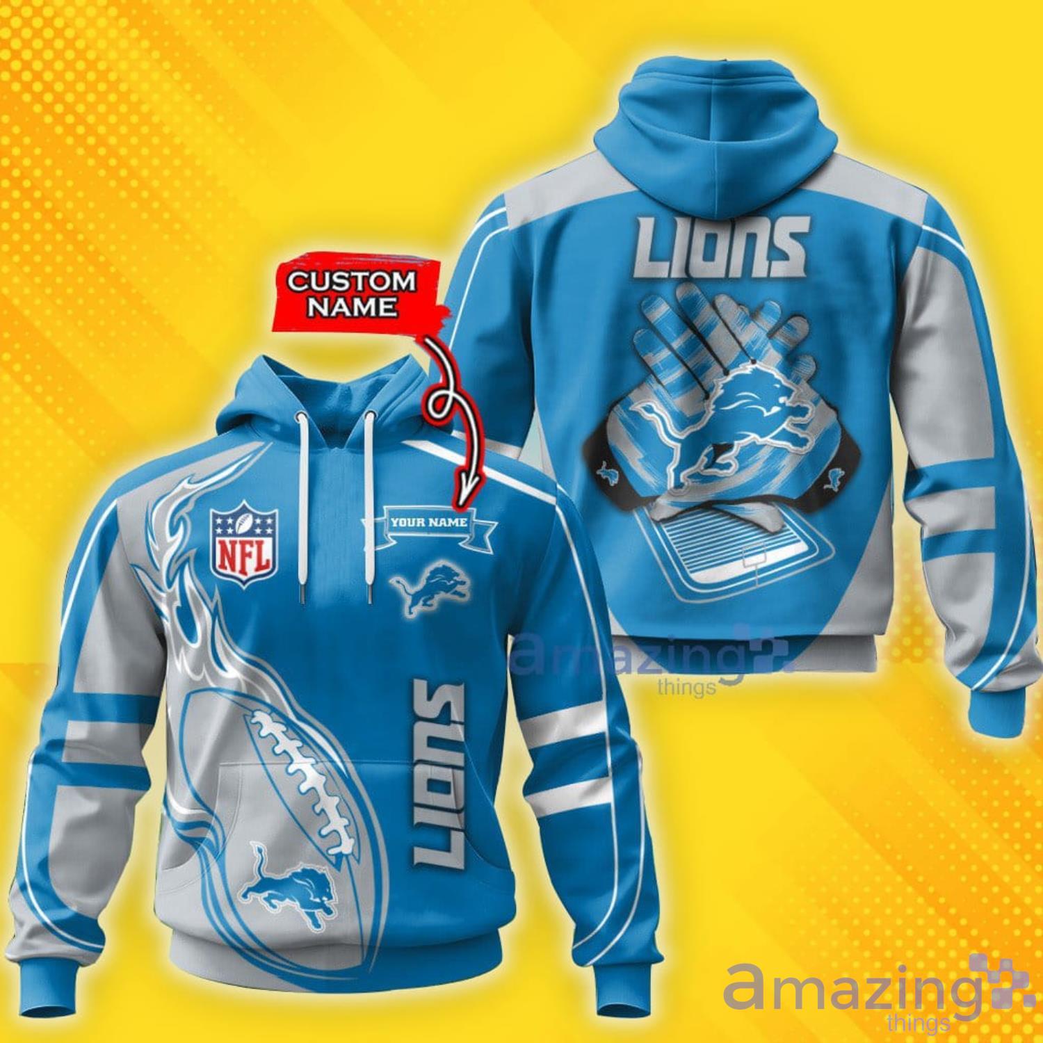 Personalized NFL Detroit Lions Alternate 3D Printed Hoodie T-shirt