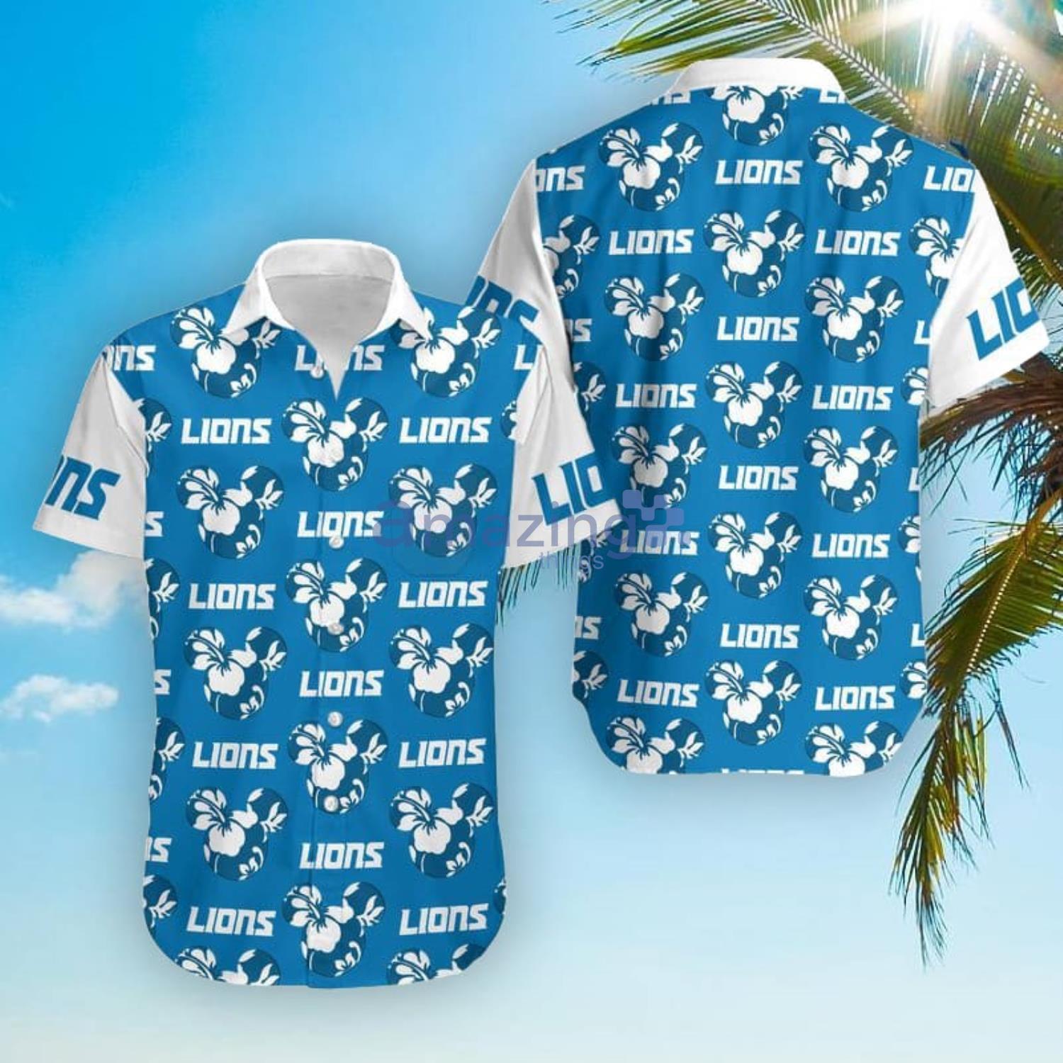 Mickey And Floral Detroit Lions NFL Summer Hawaiian Shirt