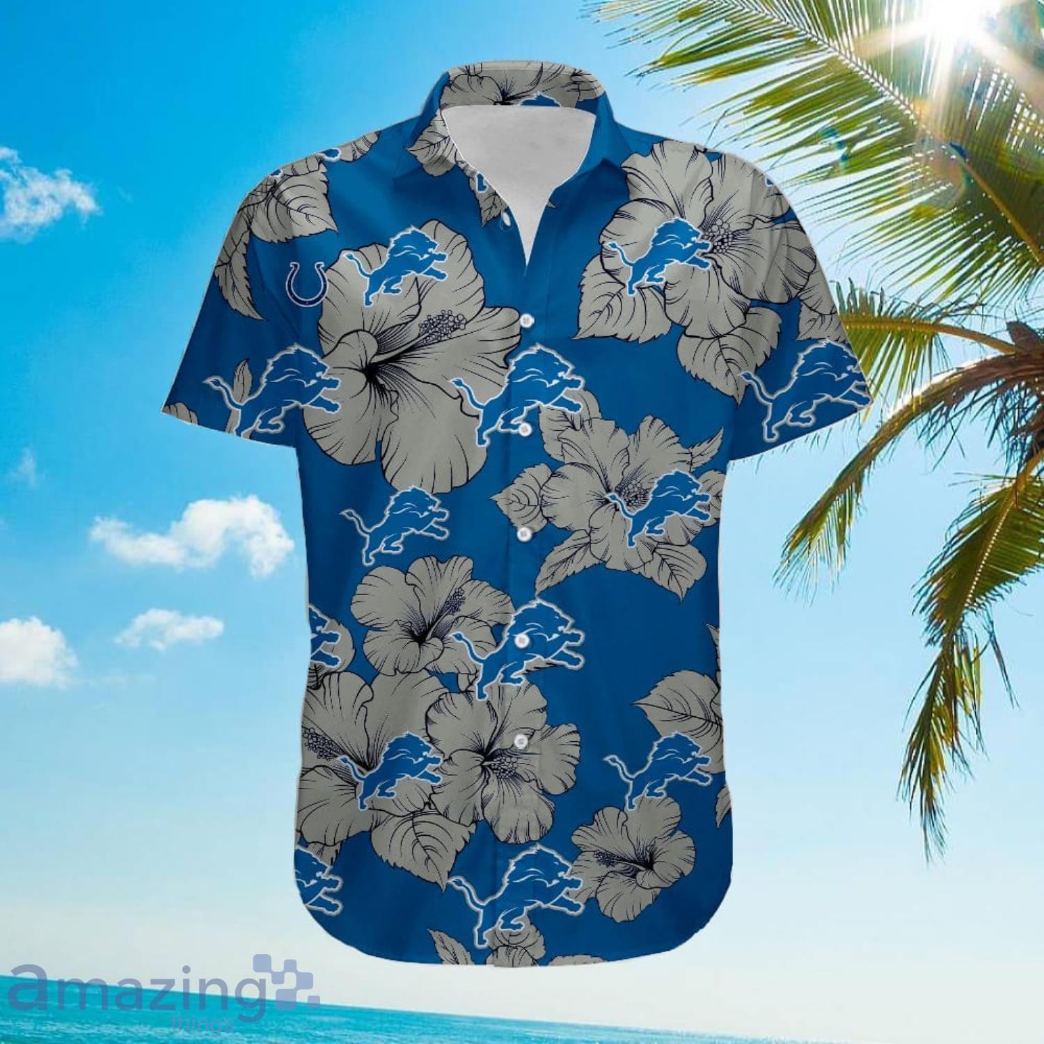 Detroit Lions Tropical Big Flower Hawaiian Shirt For Men And Women Product Photo 1