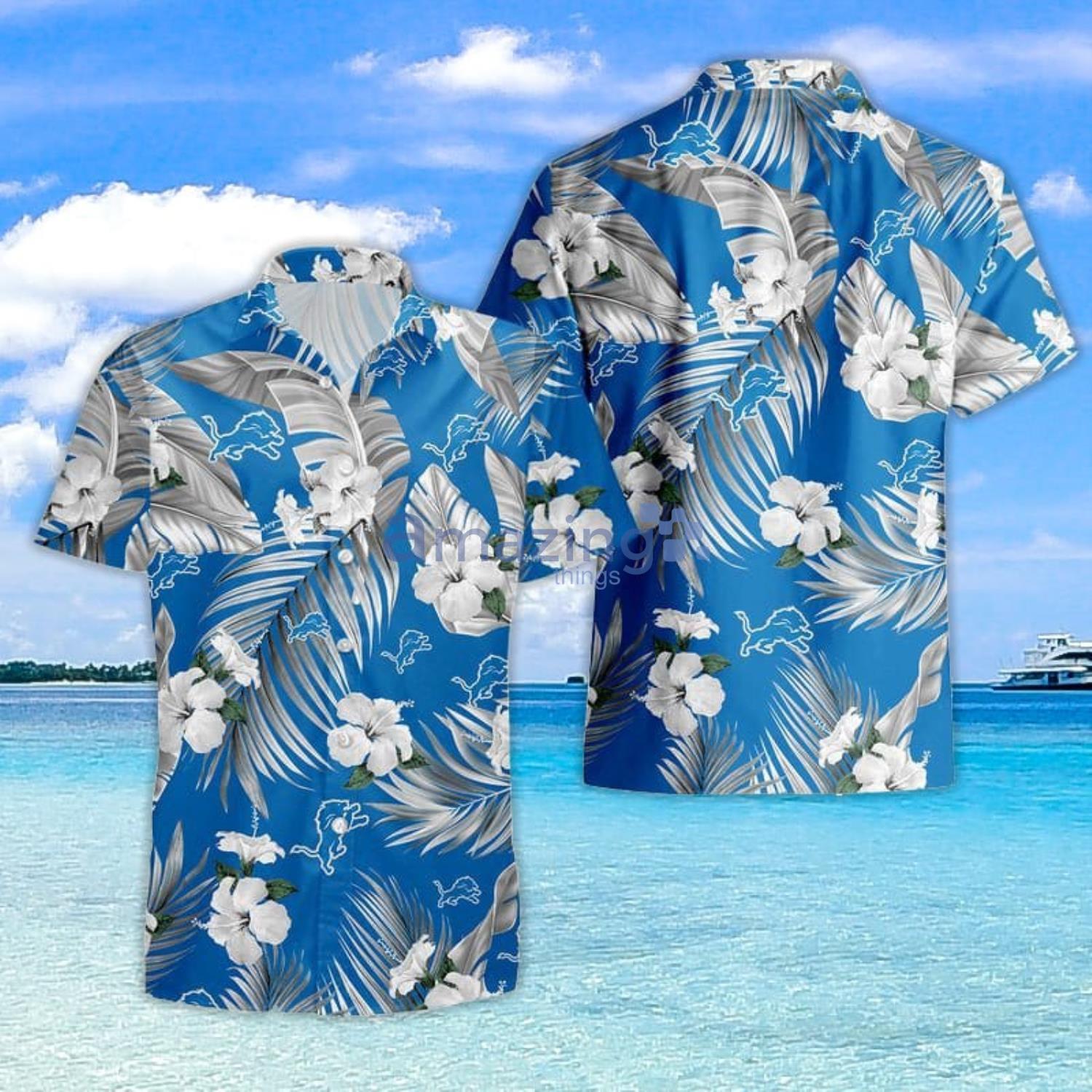 Detroit Lions Tropical Flowers For Fans Hawaiian Shirt and Short