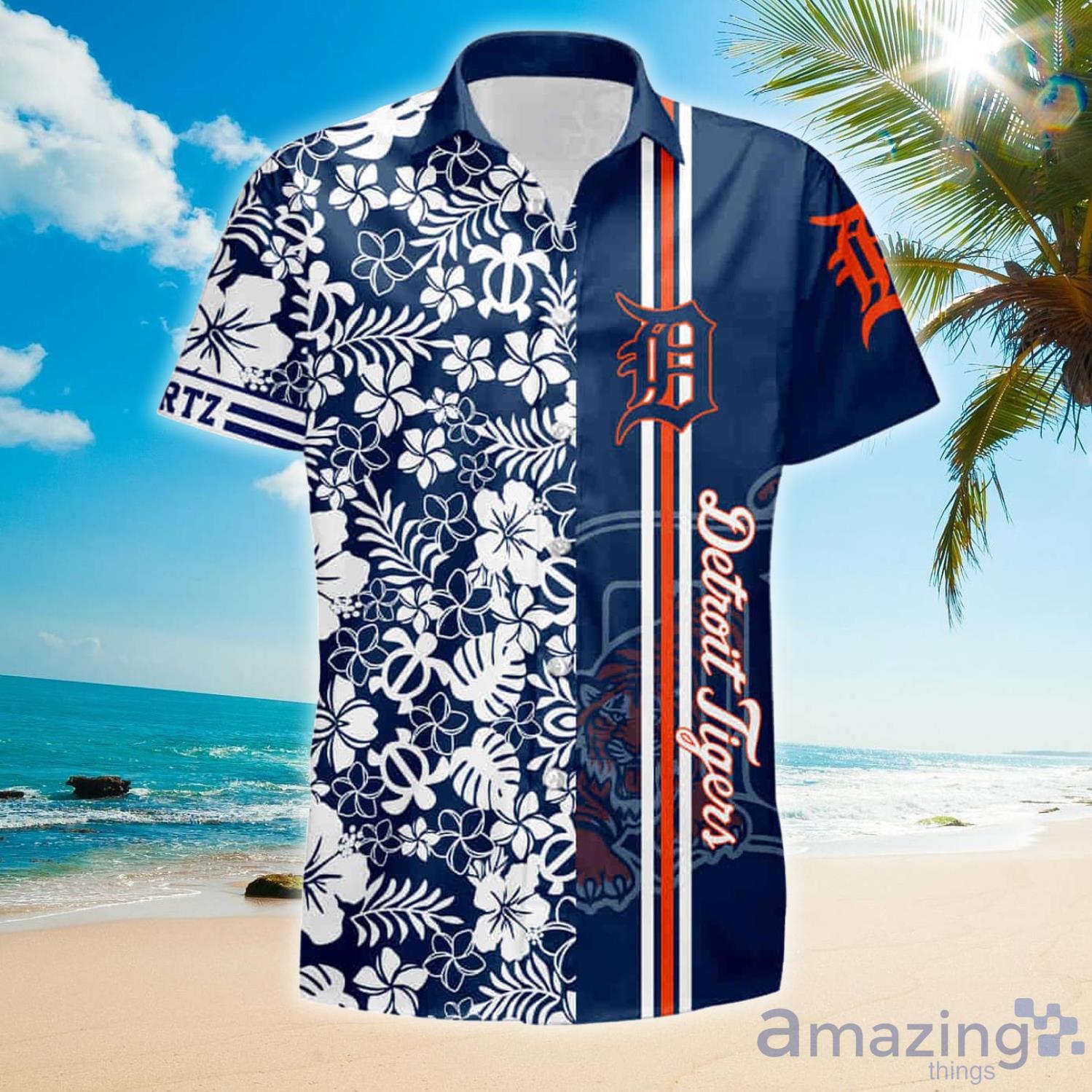 MLB Detroit Tigers Baseball Team Hawaiian Shirt And Shorts Summer