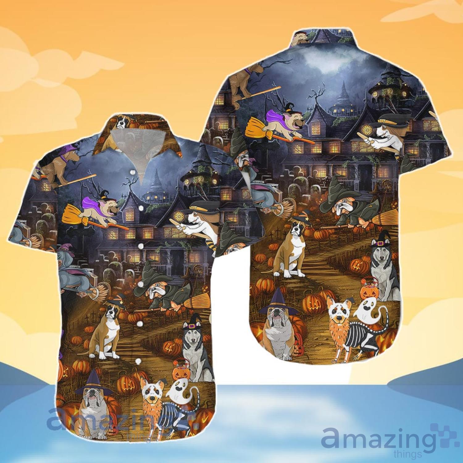 Dog Lover Halloween Dog Witch Night Pumpkin Hawaiian Shirt And Shorts image Dog Lover Halloween Dog Witch Night Pumpkin Hawaiian Shirt And Shorts Product Photo 4