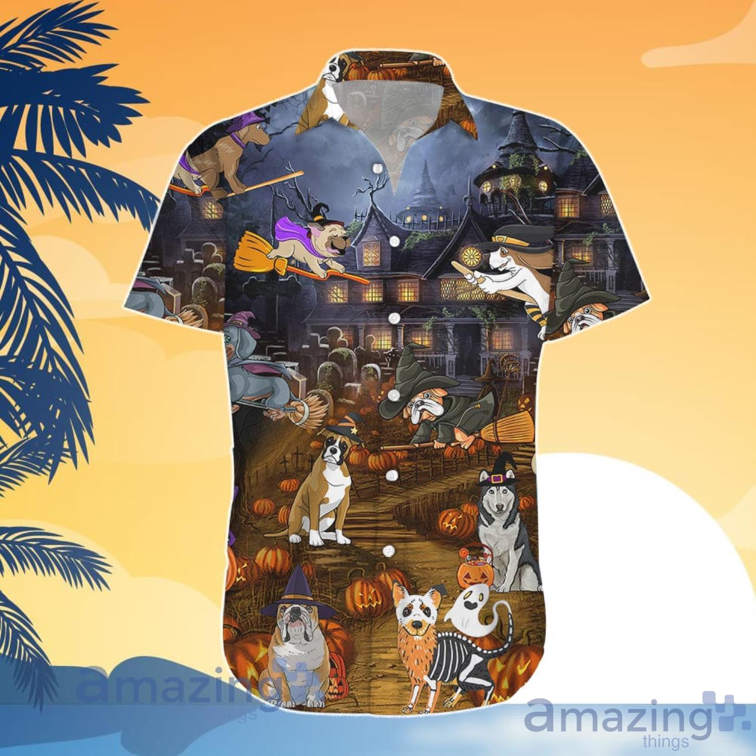 Dog Lover Halloween Dog Witch Night Pumpkin Hawaiian Shirt And Shorts image Dog Lover Halloween Dog Witch Night Pumpkin Hawaiian Shirt And Shorts Product Photo 5