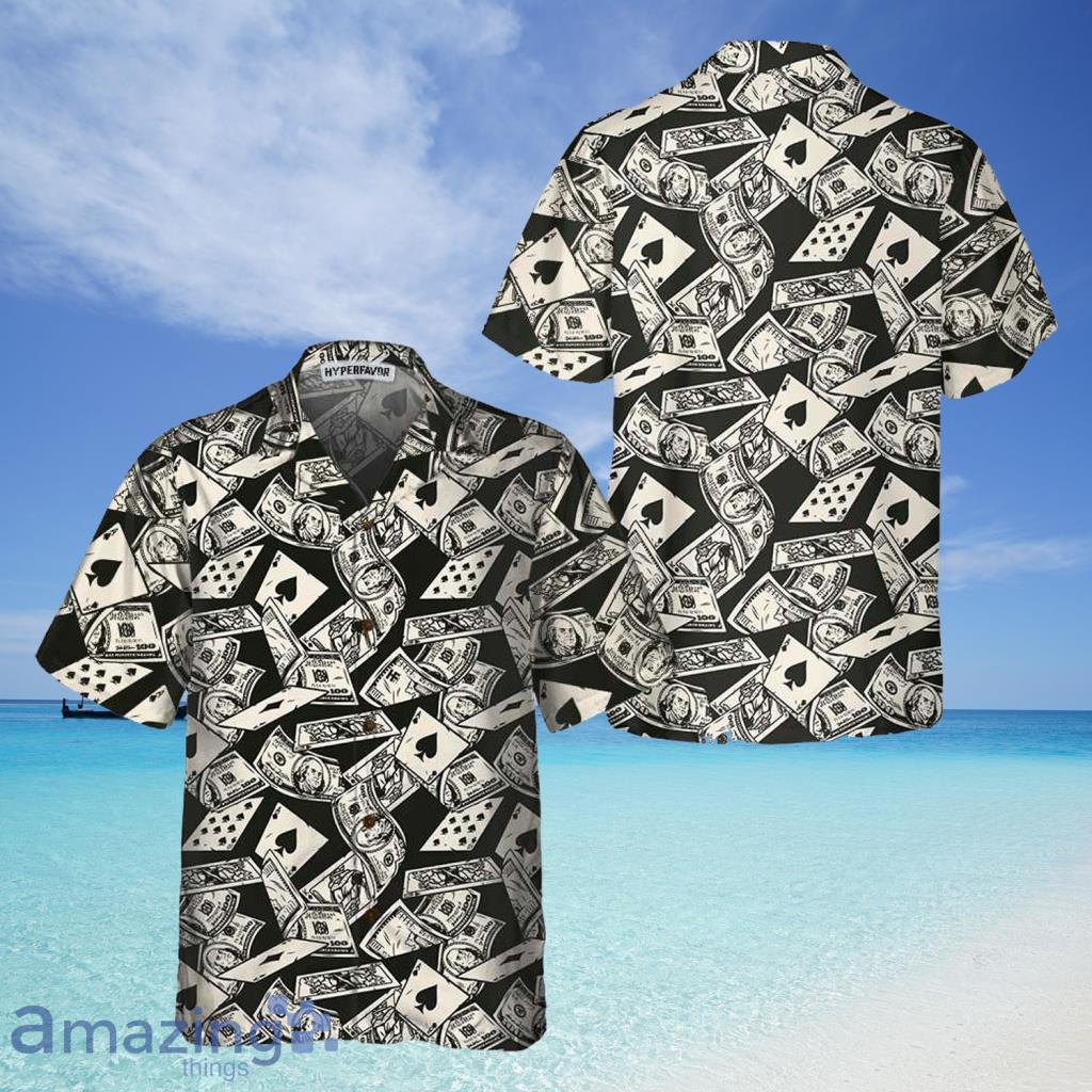 Black & White 3D Dolar Simple Art Hawaiian Money Shirt Gift For