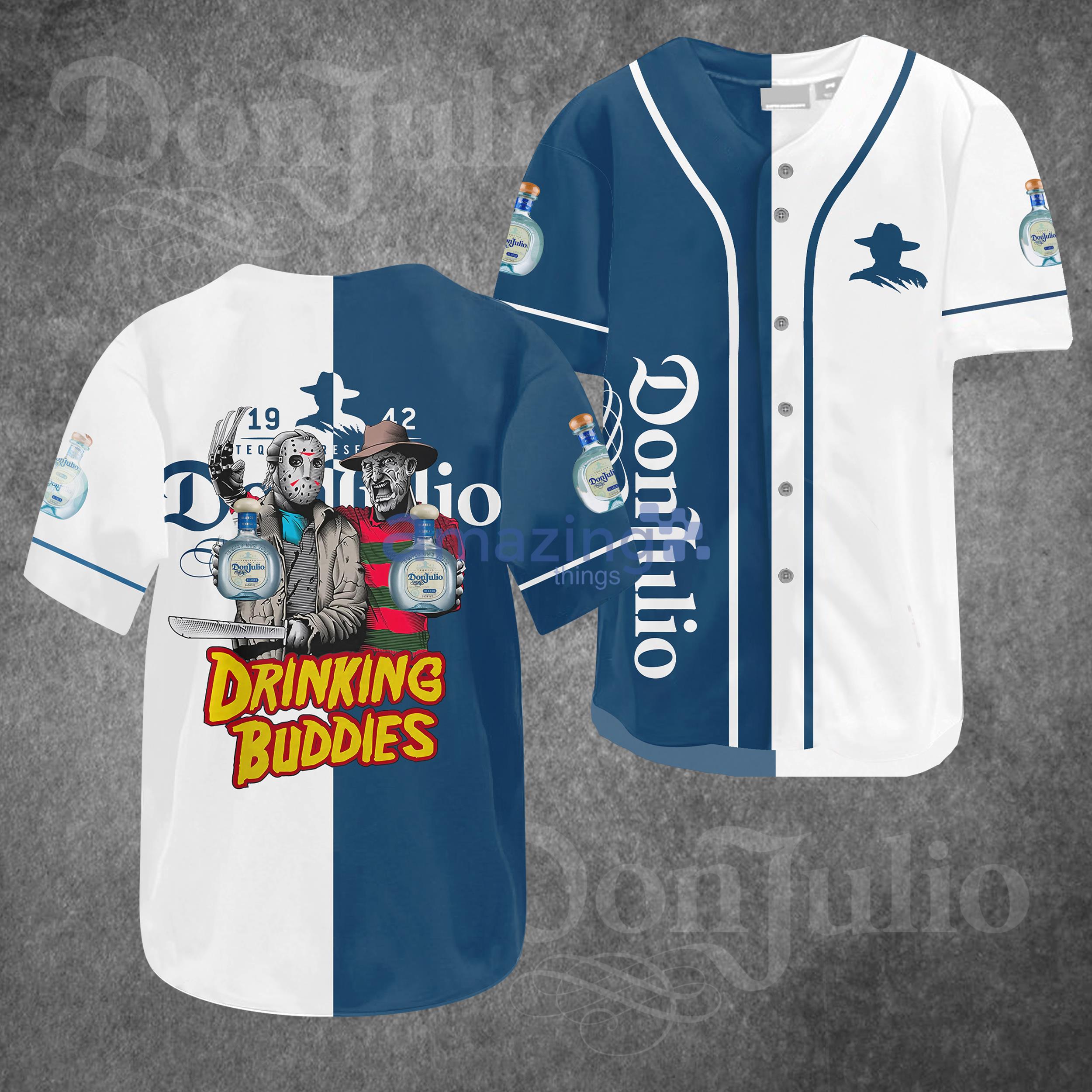 Donjulio Drink Buddies White Halloween Baseball Jersey Shirt Product Photo 1