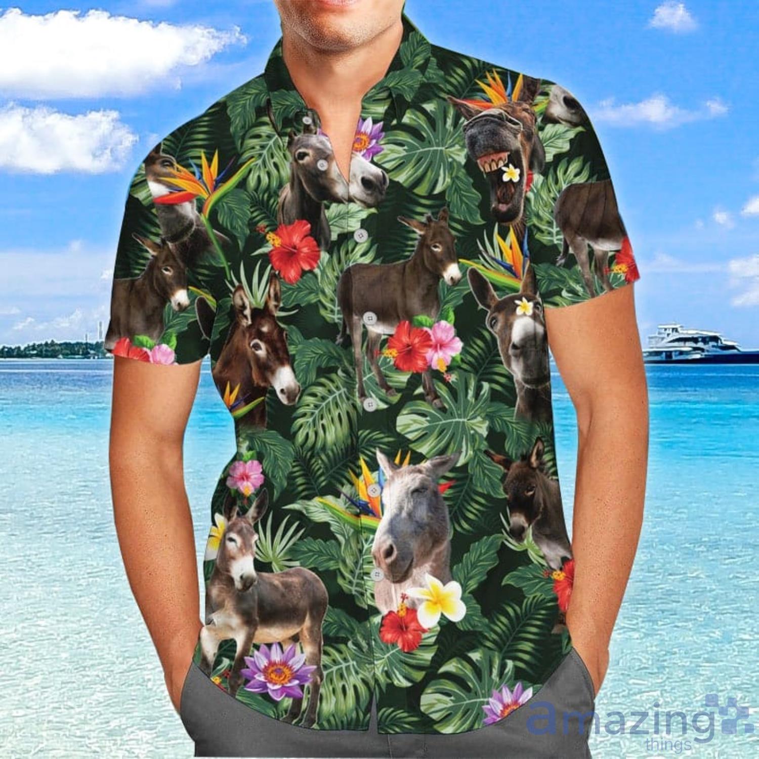 Donkey  Tropical Aloha Hawaiian Shirts And Short Product Photo 1