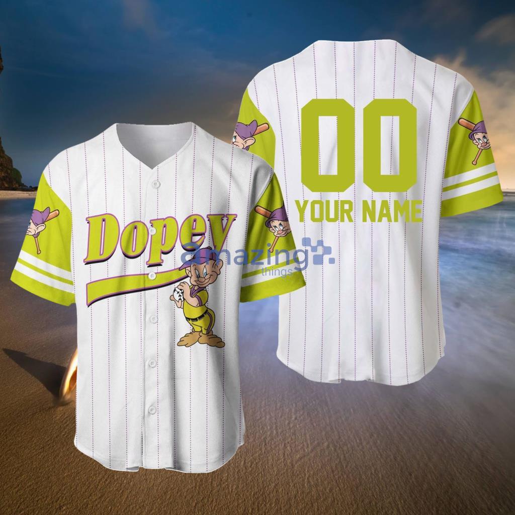 Dopey Dwarf White Chartreuse Custom Disney Baseball Jerseys For Men And Women - Dopey Dwarf White Chartreuse Custom Disney Baseball Jerseys For Men And Women Dopey Dwarf White Chartreuse Custom Disney Baseball Jerseys For Men And Women - Dopey Dwarf White Chartreuse Custom Disney Baseball Jerseys For Men And Women