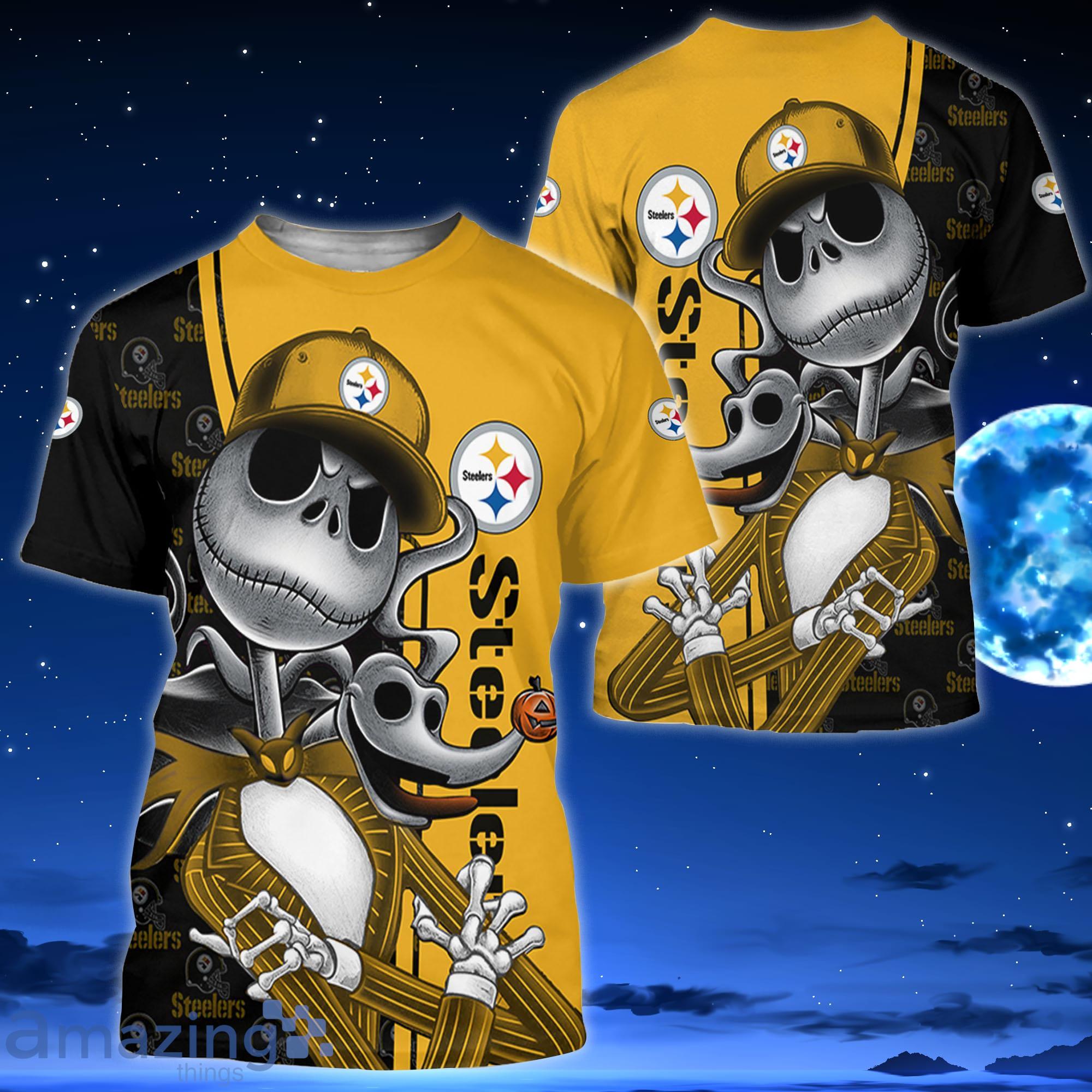 DS001Pittsburgh Steelers Jack Skellington All Over Printed 3D Shirt Halloween Gift For Fans Product Photo 3