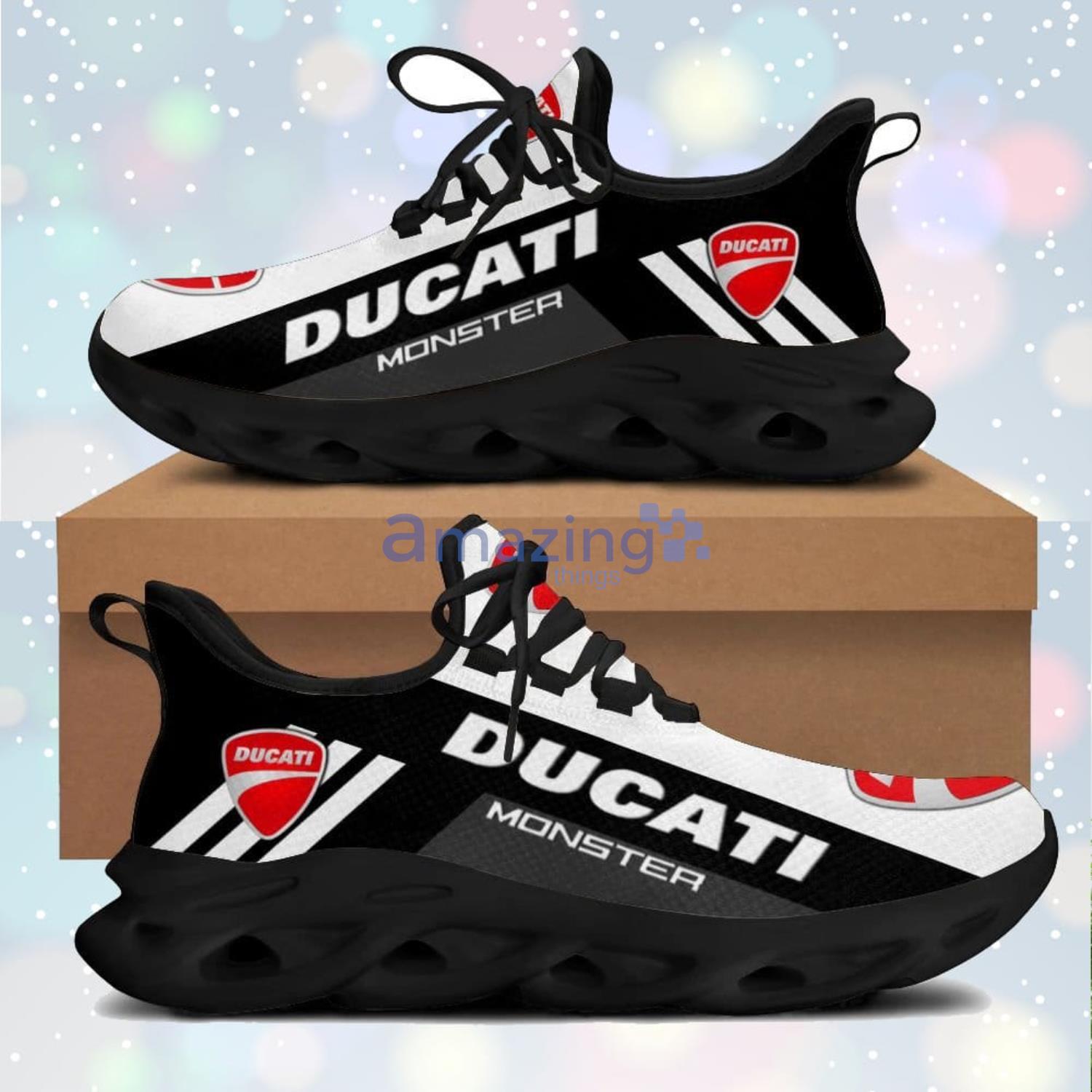 Ducati Monster White Striped Max Soul sneaker Running Shoes For Men And Women Product Photo 1
