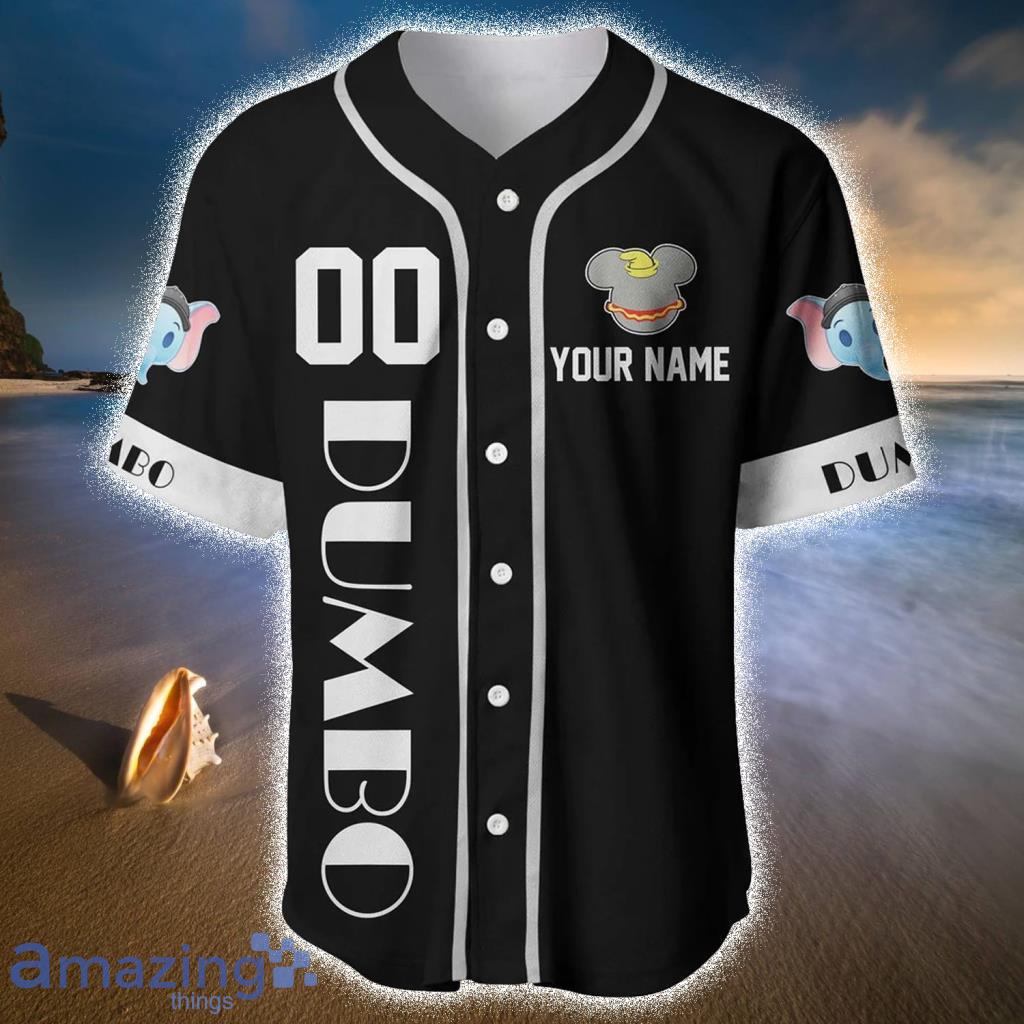 Dumbo Elephant White Black Disney Custom Baseball Jerseys  For Men And Women - Dumbo Elephant White Black Disney Custom Baseball Jerseys  For Men And Women