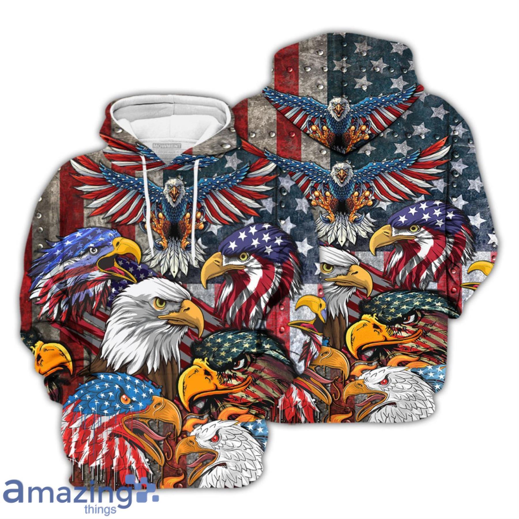 Eagle With Flag American Hold Logo Philadelphia Eagles 3D Hoodie