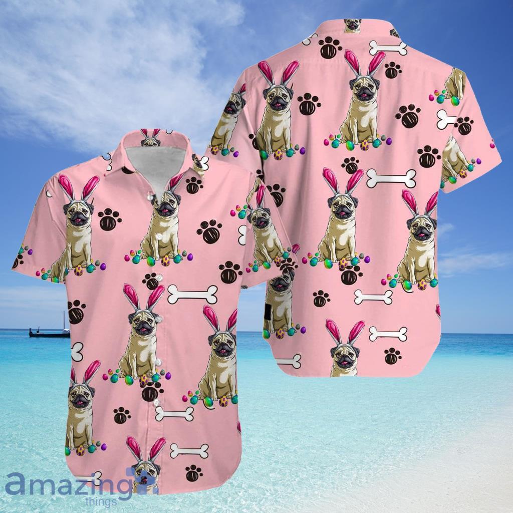 Easter Pug Puppy Bunny Happy Easter Day Hawaiian Shirt For Men And Women - Easter Pug Puppy Bunny Happy Easter Day Hawaiian Shirt For Men And Women