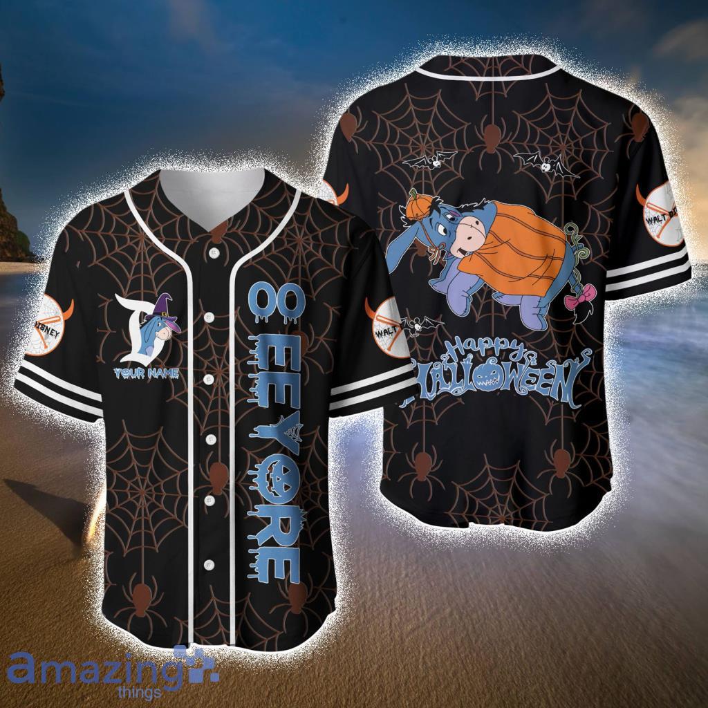 Eeyore Donkey Black Blue Happy Halloween Disney Baseball Jerseys  For Men And Women - Eeyore Donkey Black Blue Happy Halloween Disney Baseball Jerseys  For Men And Women