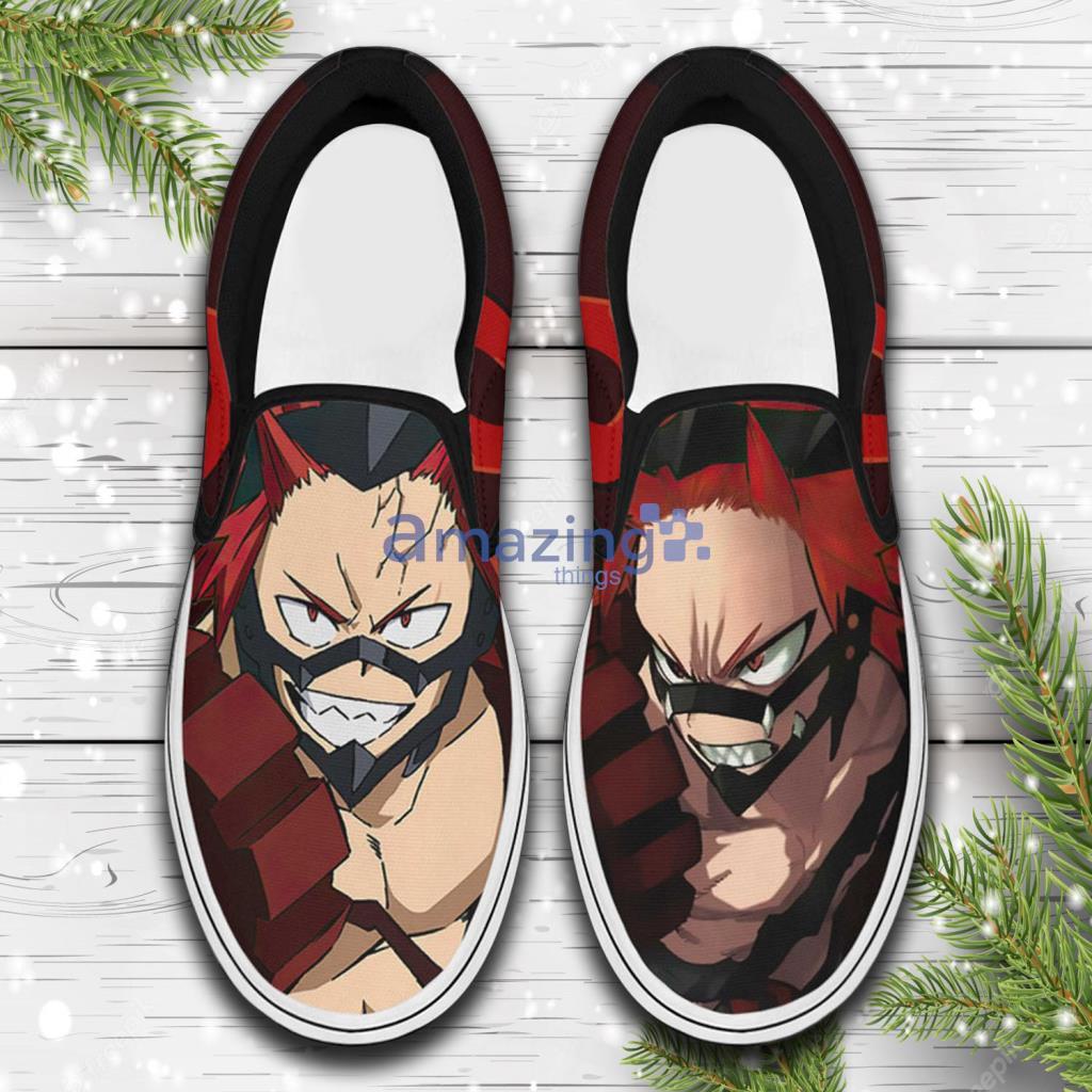 Eijiro Kirishima Red Riot MHA Custom Anime Slip On Sneakers Shoes - Eijiro Kirishima Red Riot MHA Custom Anime Slip On Sneakers Shoes