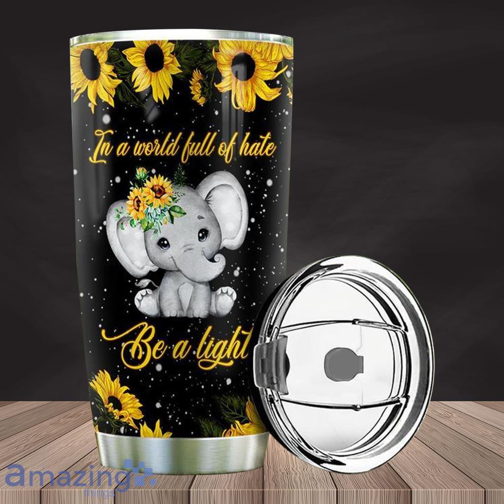 Elephant Sunflower Stainless Steel Tumbler - Elephant Sunflower Stainless Steel Tumbler