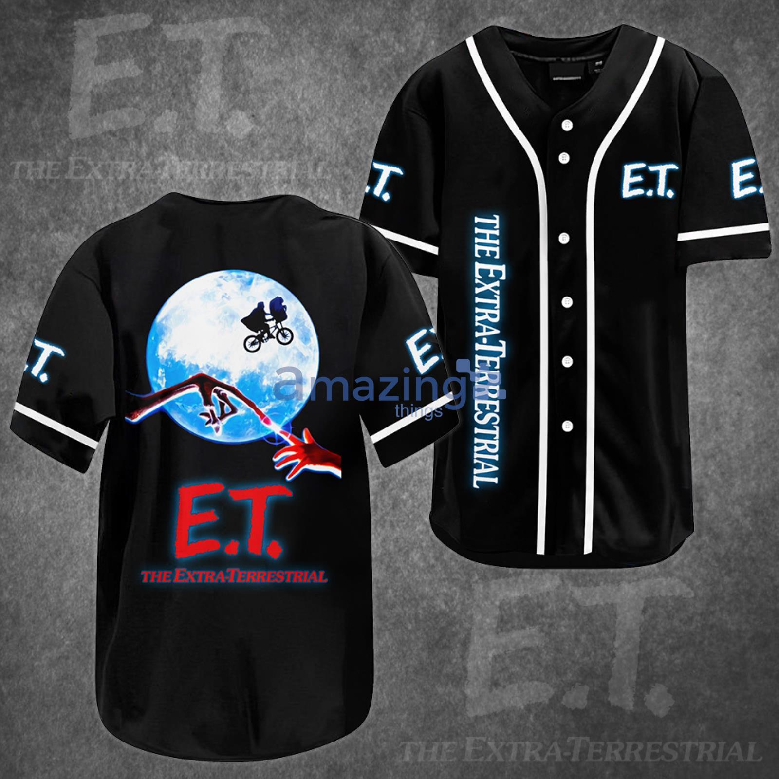 ET Moon Black Baseball Jersey Shirt Product Photo 1