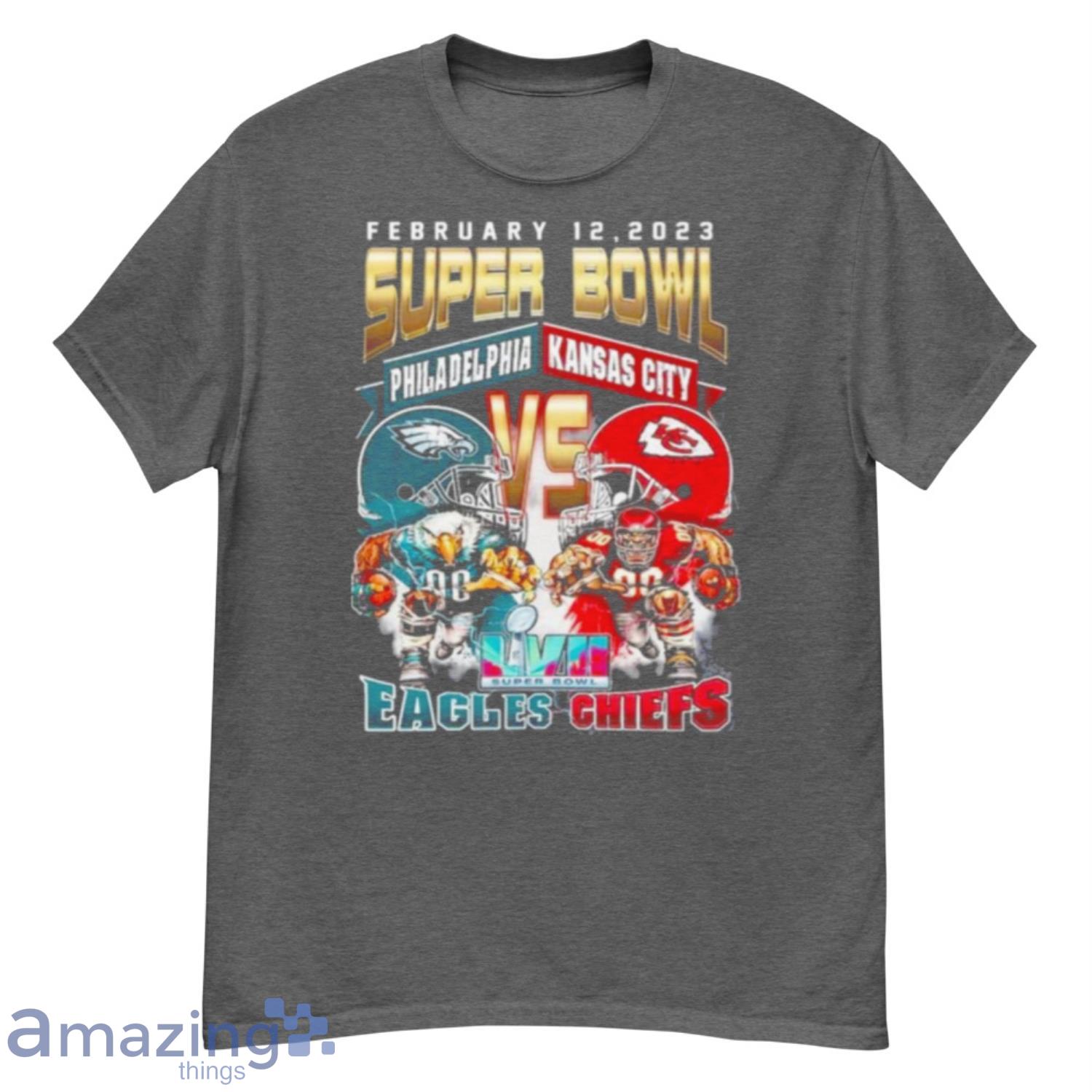 February 12 2023 Super Bowl Championship Philadelphia Eagles Vs Kansas City  Chiefs Shirt Longsleeve