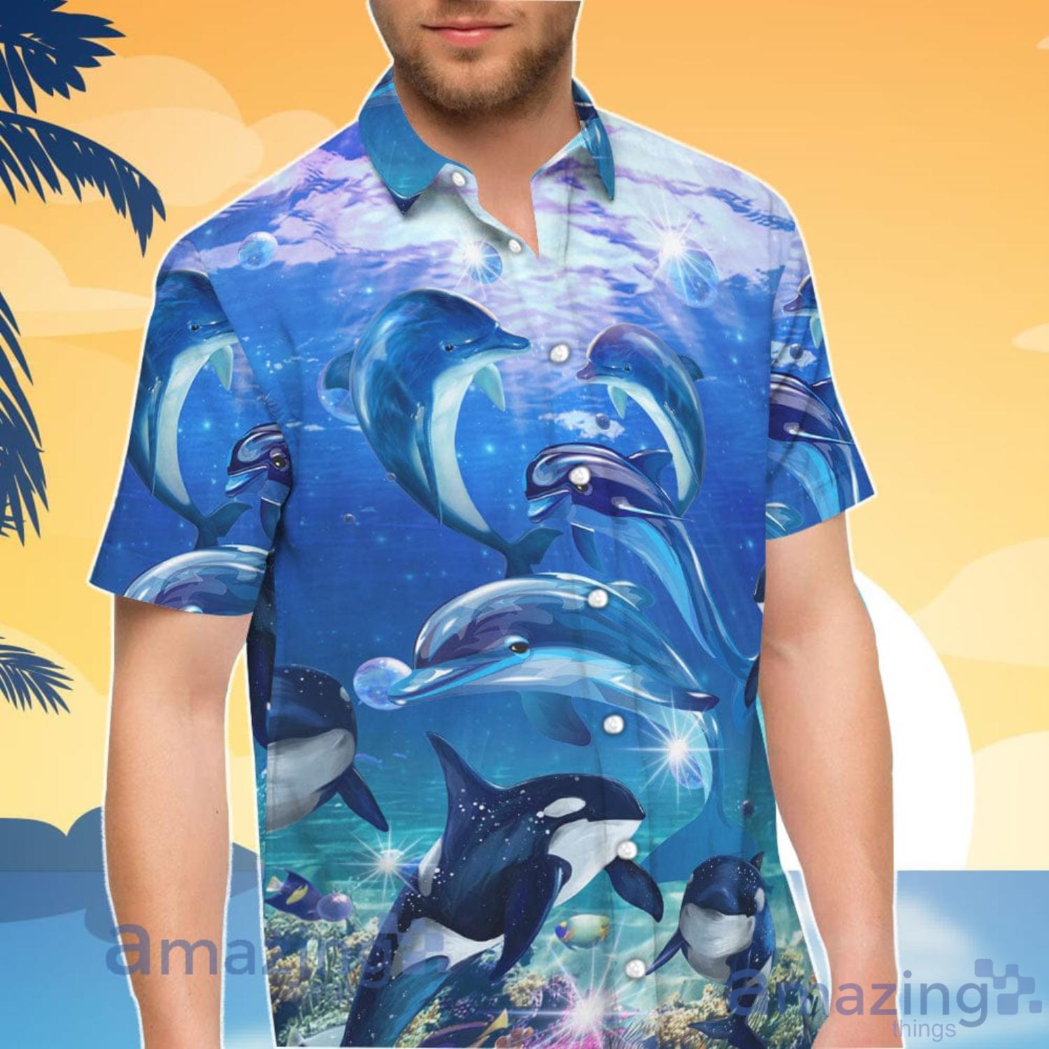 Fish Lover Dolphin and Killer Whale Hawaiian Shirt And Shorts image Fish Lover Dolphin and Killer Whale Hawaiian Shirt And Shorts Product Photo 3