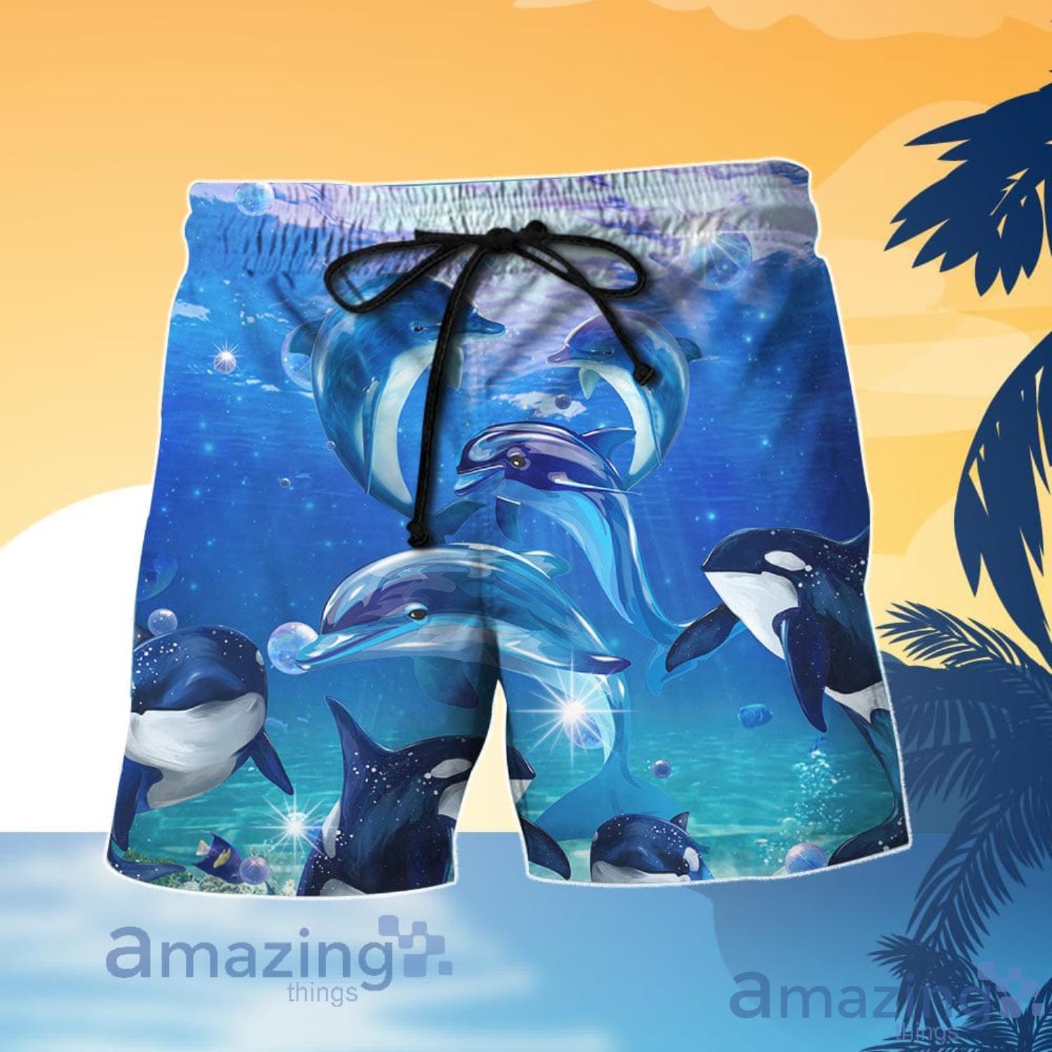 Fish Lover Dolphin and Killer Whale Hawaiian Shirt And Shorts image Fish Lover Dolphin and Killer Whale Hawaiian Shirt And Shorts Product Photo 4