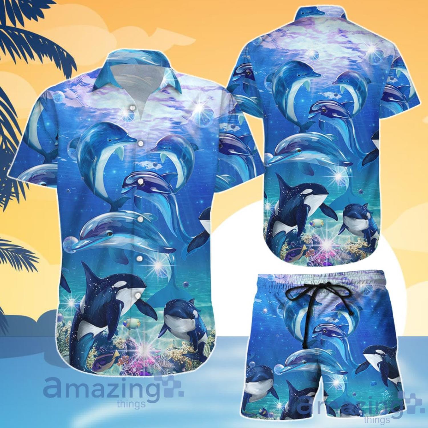 Fish Lover Dolphin and Killer Whale Hawaiian Shirt And Shorts Product Photo 1 Fish Lover Dolphin and Killer Whale Hawaiian Shirt And Shorts Product Photo 1