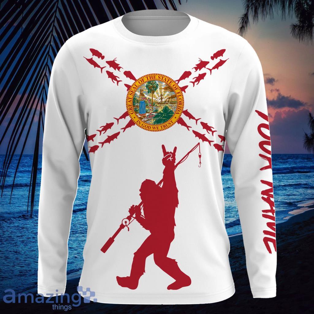 Flag Patriotic Fishing Bigfoot Fishing Custom Name Longsleeve 3D For Men And Women - Flag Patriotic Fishing Bigfoot Fishing Custom Name Longsleeve 3D For Men And Women