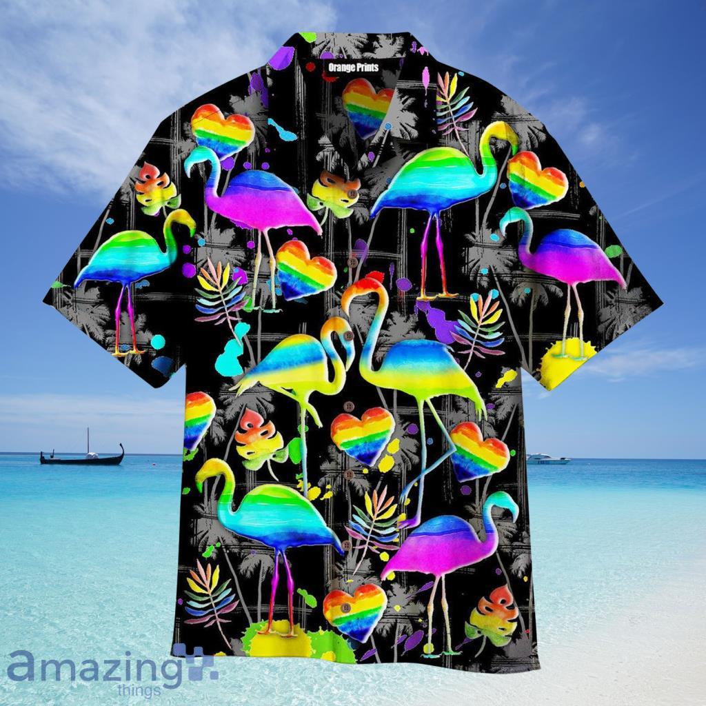 Flamigo Pride Happy LGBT Hawaiian Shirt For Men And Women - Flamigo Pride Happy LGBT Hawaiian Shirt For Men And Women