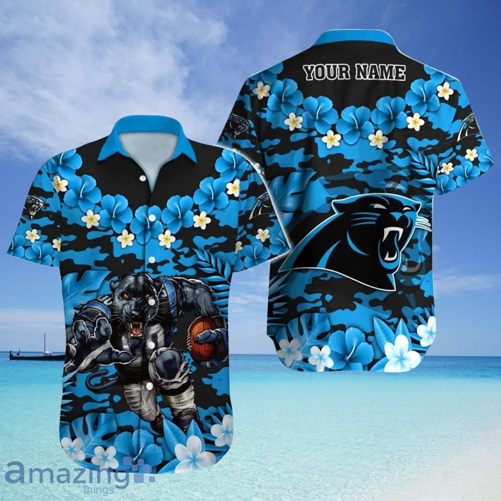 Floral Custom NFL Carolina Panthers Aloha Hawaiian Shirt - Floral Custom NFL Carolina Panthers Aloha Hawaiian Shirt