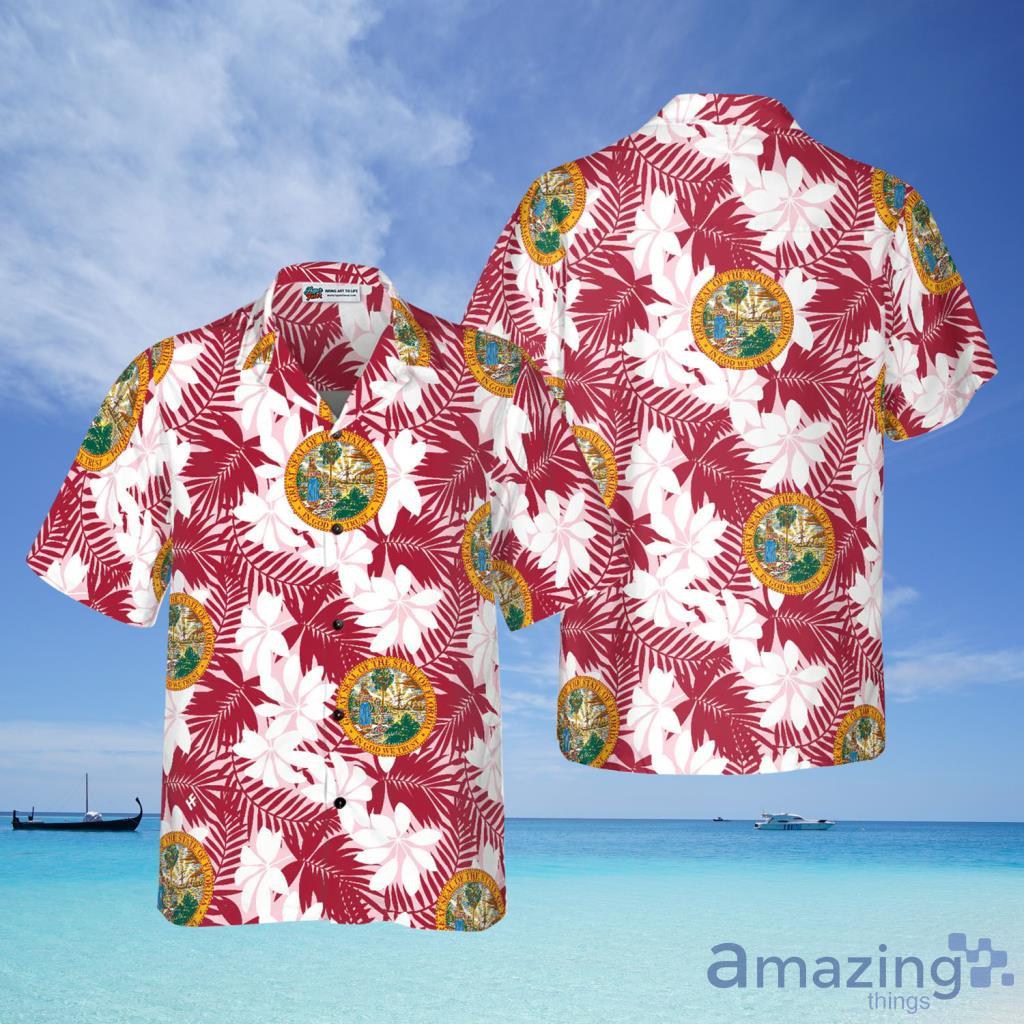 Florida Flag Seamless Pattern USA Hawaiian Shirt For Men And Women - Florida Flag Seamless Pattern USA Hawaiian Shirt For Men And Women