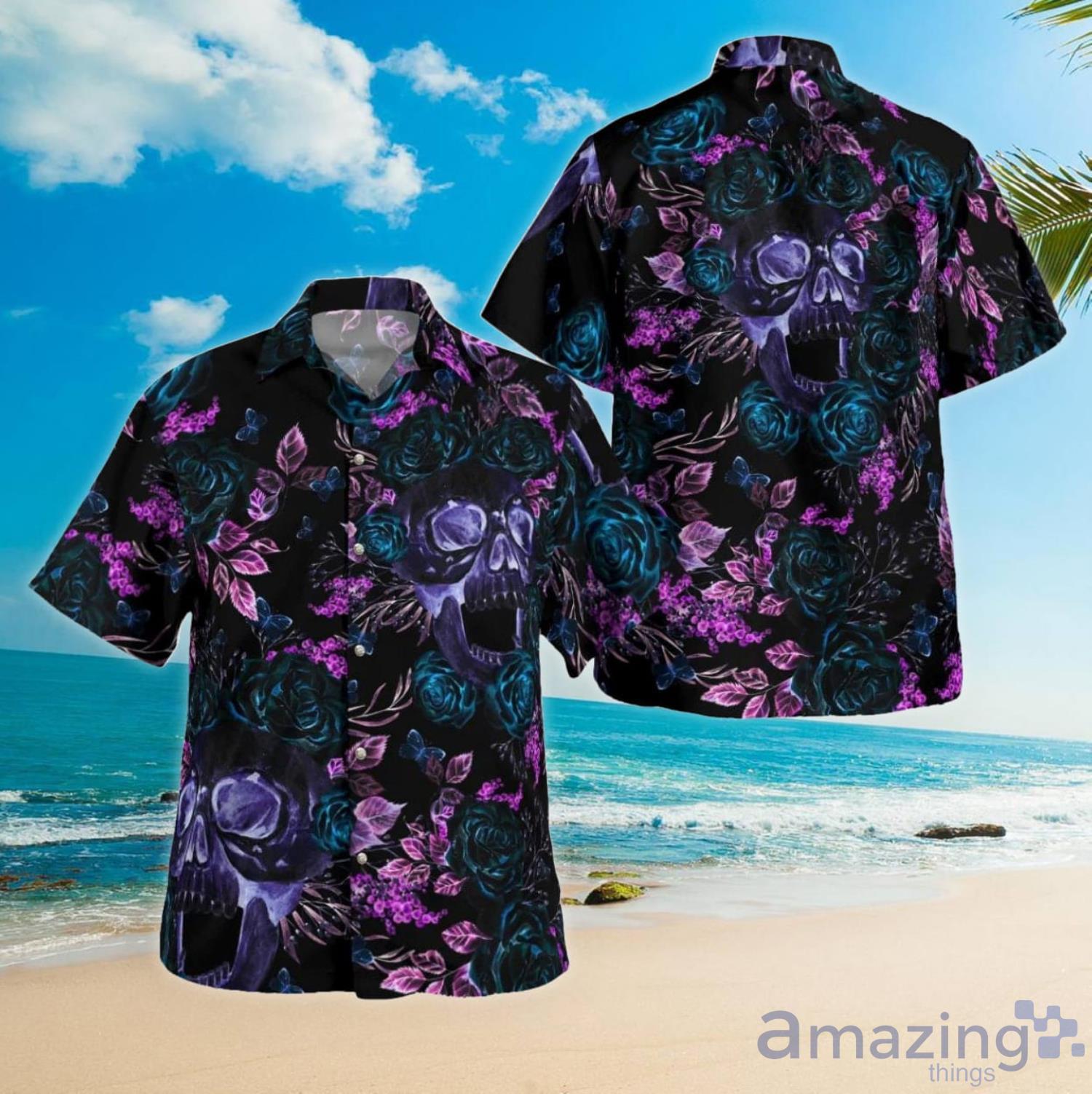 Blossom Flower Skull Hawaiian Shirt in 2023