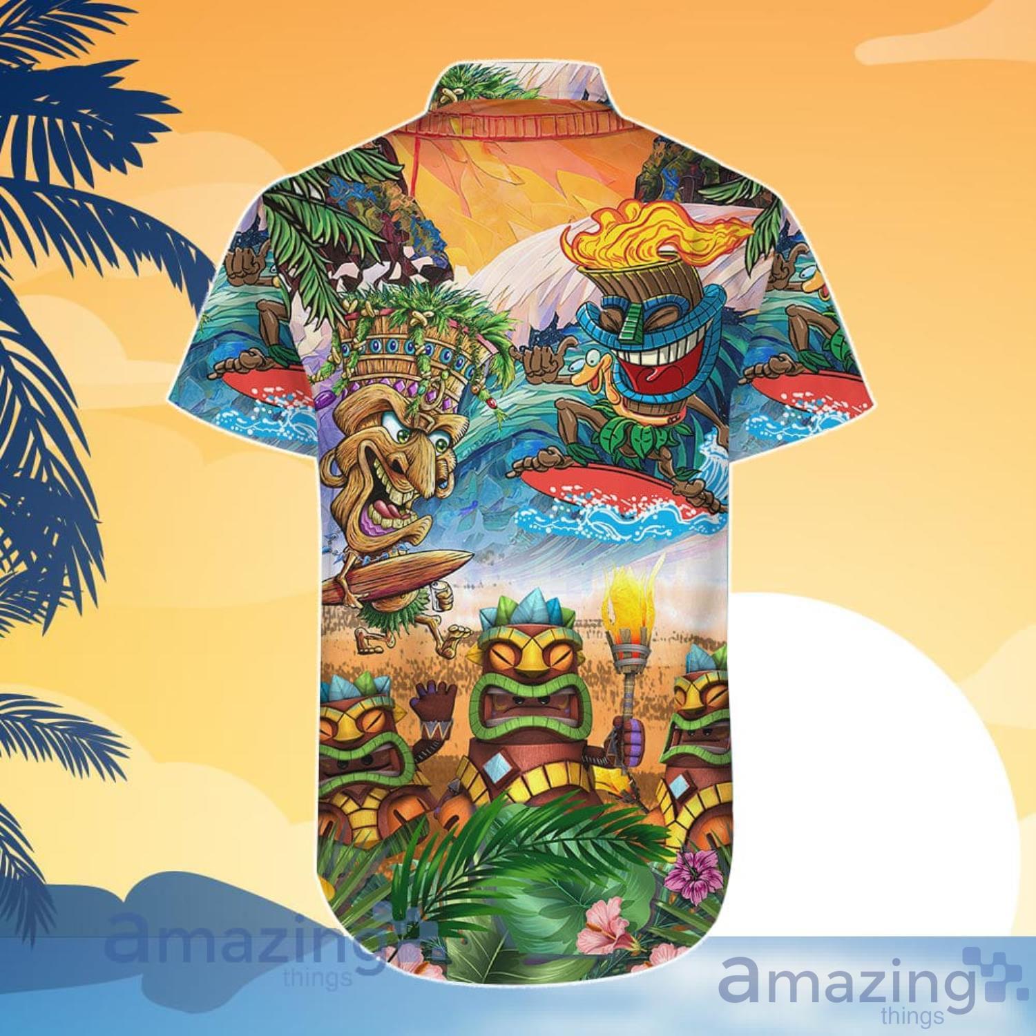 Let's Tiki Time Beach Get Here Tiki Funny Hawaiian Shirt And Short