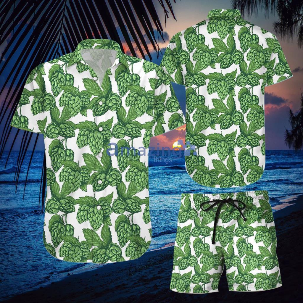 Fruit - Green Hop Cone Pattern Print Hawaiian Shirt And Short - Fruit - Green Hop Cone Pattern Print Hawaiian Shirt And Short