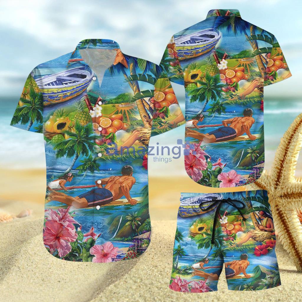 Fruit Tropical With Pink Hibicus Hawaiian Shirt And Short - Fruit Tropical With Pink Hibicus Hawaiian Shirt And Short Fruit Tropical With Pink Hibicus Hawaiian Shirt And Short - Fruit Tropical With Pink Hibicus Hawaiian Shirt And Short