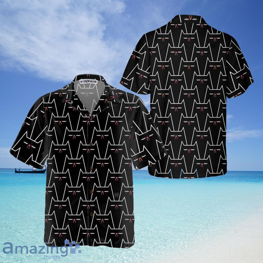 Funny Black Cat Pattern Hawaiian Shirt For Men And Women - Funny Black Cat Pattern Hawaiian Shirt For Men And Women