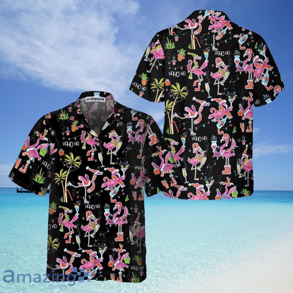 Funny Christmas Flamingo Hawaiian Shirt For Men And Women - Funny Christmas Flamingo Hawaiian Shirt For Men And Women