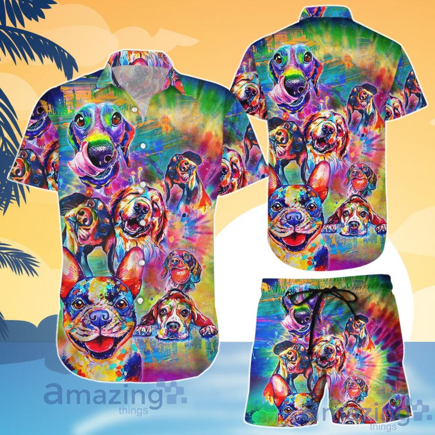 Funny Dachshund And French Bulldog Aloha Shirt Product Photo 1