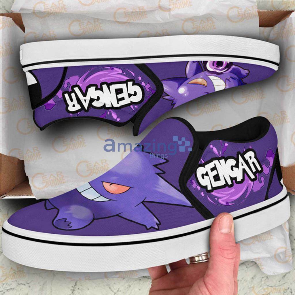 Gengar Pokemon Custom Anime Slip On Sneakers Shoes - Gengar Pokemon Custom Anime Slip On Sneakers Shoes
