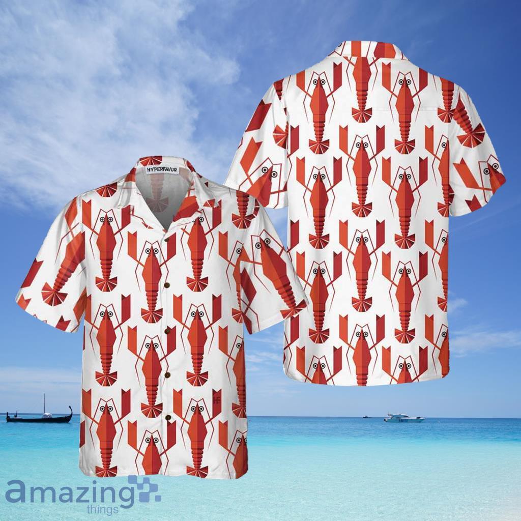 Geometric Lobster Pattern Hawaiian Shirt For Men And Women - Geometric Lobster Pattern Hawaiian Shirt For Men And Women